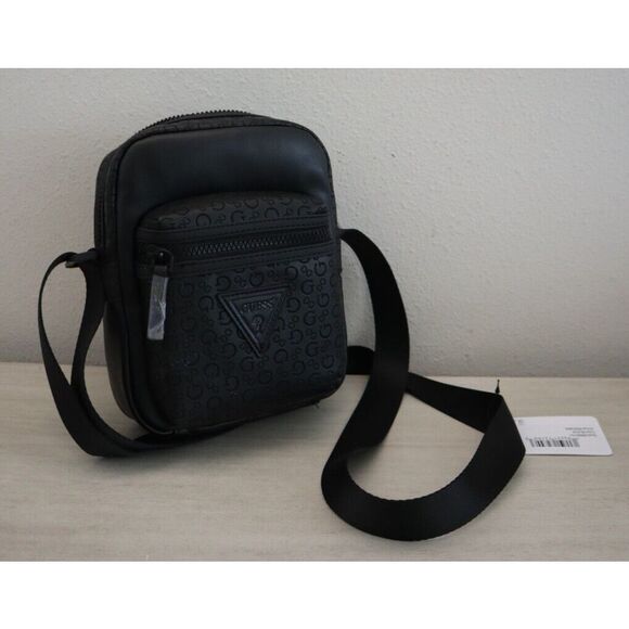 GUESS DB882791 Unisex Black Insignia Triangle & G-Logo Crossbody/Shoulder Bag - Picture 9 of 13
